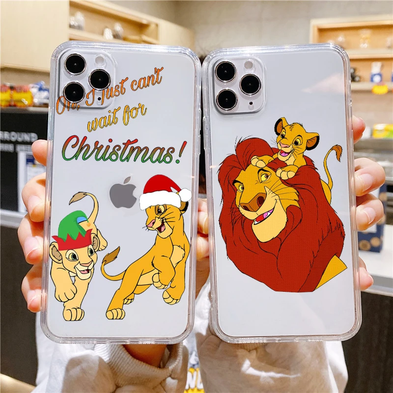 Disney Lion King Transparent Phone Case For Apple iPhone 15 14 13 12 11 Mini XS XR X Pro MAX 8 7 6 Plus Cover