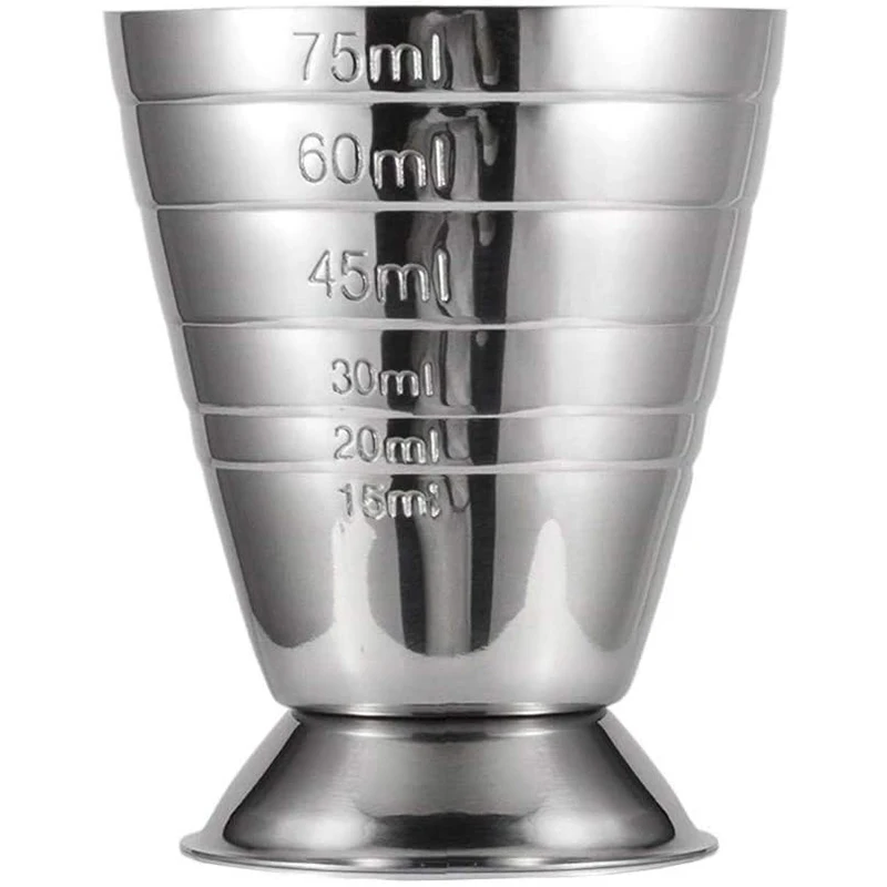 Stainless Steel Measuring Cups 75Ml Metal Measure Cups Drink Tool of Bar Supplies Mixed Cocktail Beaker with Markers