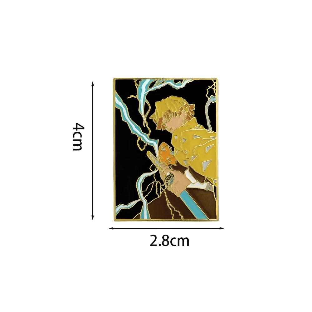Demon Slayer Swordsman Agatsuma Zenitsu Lightning Breathing Badge Japanese Anime Peripheral Enamel Pin