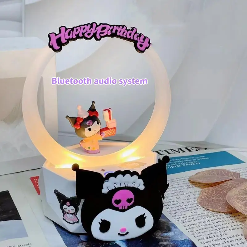 Anime Sanrios Bluetooth Speaker Small Night Light Dual-Purpose Cute Hellokitty High-End Girl Atmosphere Fashionable Couple Gifts