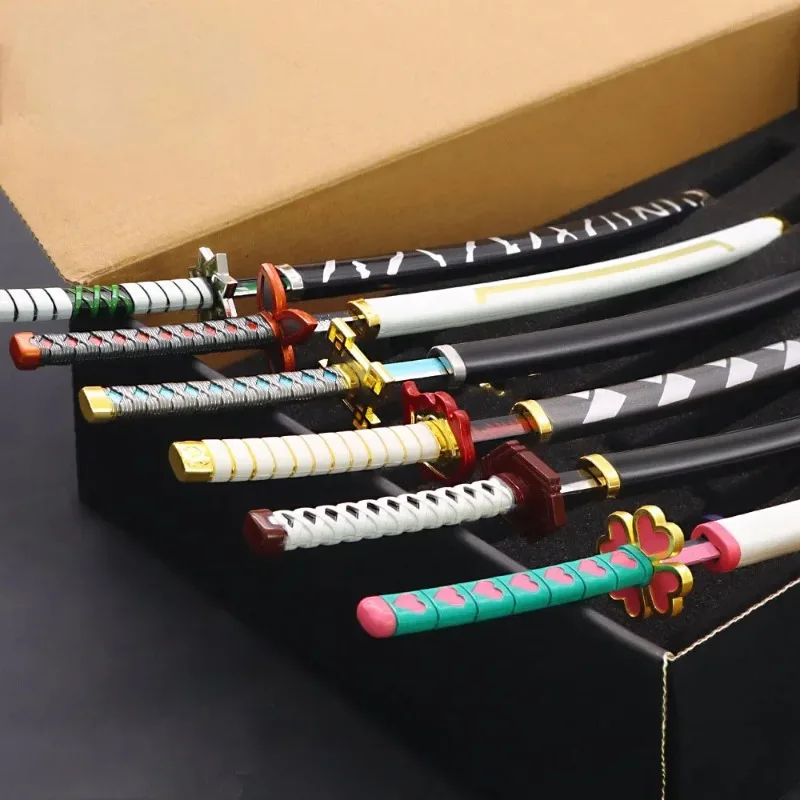 25.5cm Demon Slayer Sword Set Nichirin Blade Collection Real Steel Anime Peripheral Katana Collections Samurai Sword Gifts Toys