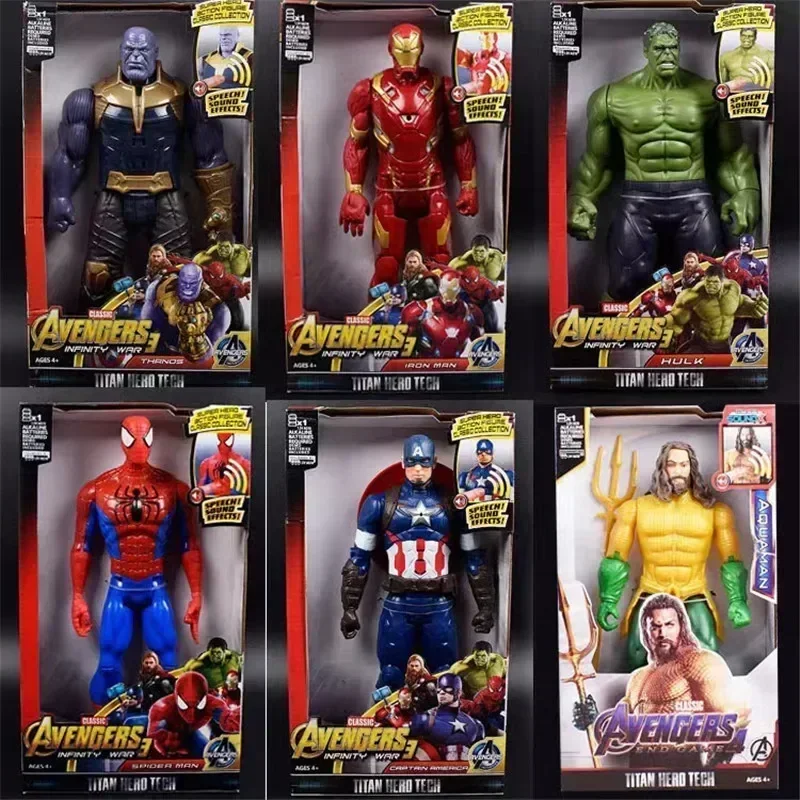 30cm Marvel Figure Avengers Endgame Captain Justice Sound Led Light Super Hero Dolls Toys Pvc Action Figure Model Toy Kids Gift