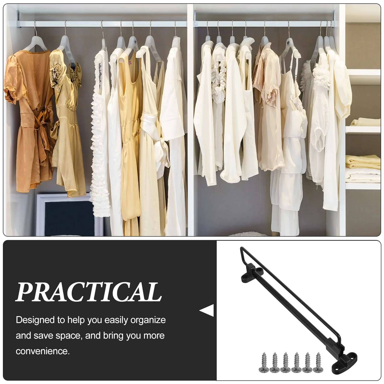 12Inch 30Cm Sliding Closet Rod Pull Out Hanger Saving Retractable Clothes Rack Telescopic Wardrobe Organizer