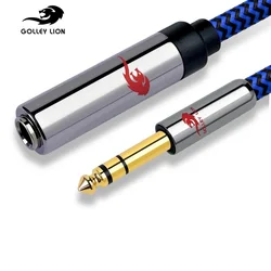 1/4 Inch TRS 6.35mm Male to Female Stereo Audio Cable for Headphone Amplifiers Mixer Electric Guitar Extension Shielded Cords