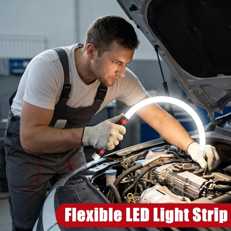 800LM LED Home Flashlight Automotive Overhaul Lamp Flexible Silicone Rechargeable Work Light Car Repair Bendable Inspection Lamp