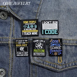 Creativity Programmer Enamel Pins Funny I DON'T RUN I CODE Metal Brooches Backpack Lapel Badges Jewelry Gift for Kids Friends