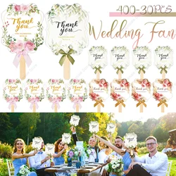 400-30PCS Wedding Hand Fans For Guest Thanks For Celebrating With Us Handheld Fan Bulk For Bridal Shower Party Appreciation Gift