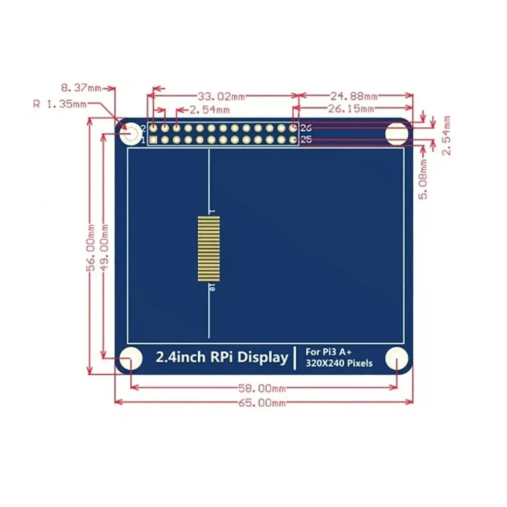

2.4 Inch Touch Screen 320x240 Resolution Wide Viewing Angle TFT Display IPS Panel Display Module for Raspberry Pi