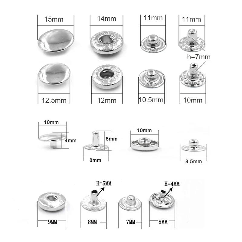 Máquina de botones europea, molde especial (12mm + M6), moldes a presión de 8/10/12, 5/15mm, troqueles de remache, herramientas de instalación de