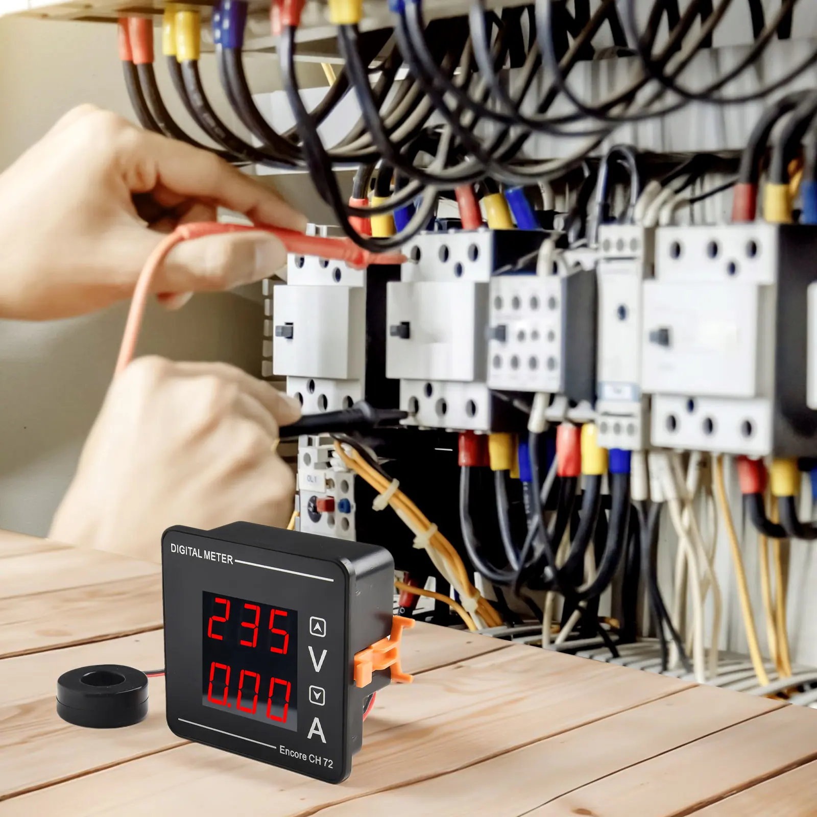 Dual Display Digital AC Volt Amp Meter AC50 500V 1 120A with For Precision Transformer for Electrical Measurement Applications