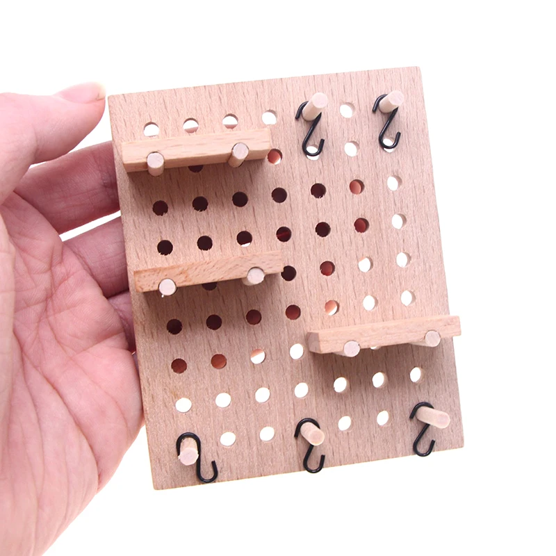 1:12 poppenhuis miniatuur wandopbergrek geperforeerd bord meubilair thuis model decor speelgoed poppenhuisaccessoires