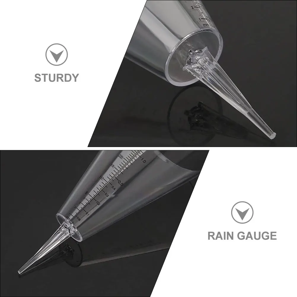 

Cone Shaped Rain Measuring Cup Transparent Sprinkler Gauge with Clear Scale for Garden Farming Meteorological Use