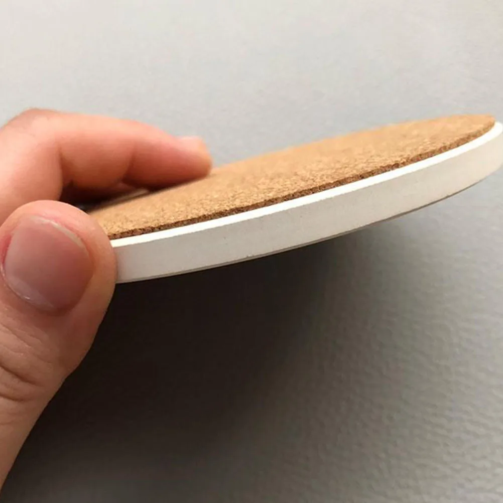 

12pcs Ceramic Cup Mats Simple Heat Insulation Coasters Home Use Scratch Resistant Watermark Protection Non Slip Table