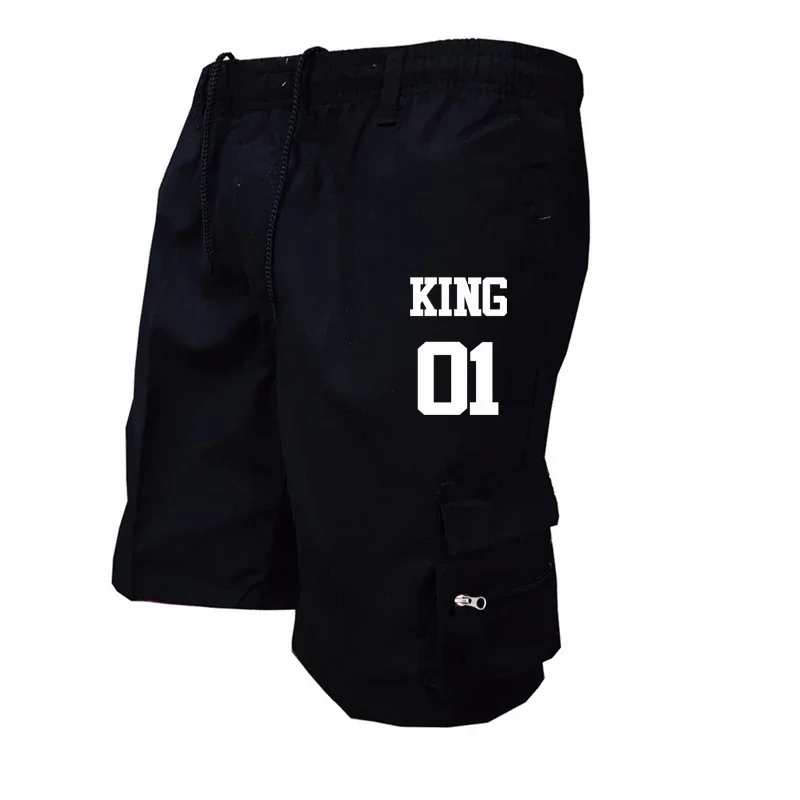 Heren Losse Strandshort King 01 Print Zomer Cargo Shorts Casual Wandelshort Overall Herenbroek Met Trekkoord