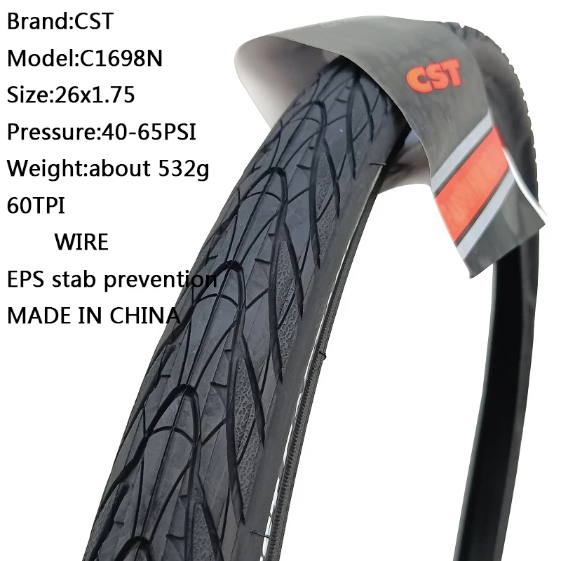 CST C1698N 26X1.75 27.5*1.75 Mountain MTB Bike half bald Road Bicycle tire puncture-proof BMX Folding Bicycle pneu 60TPI