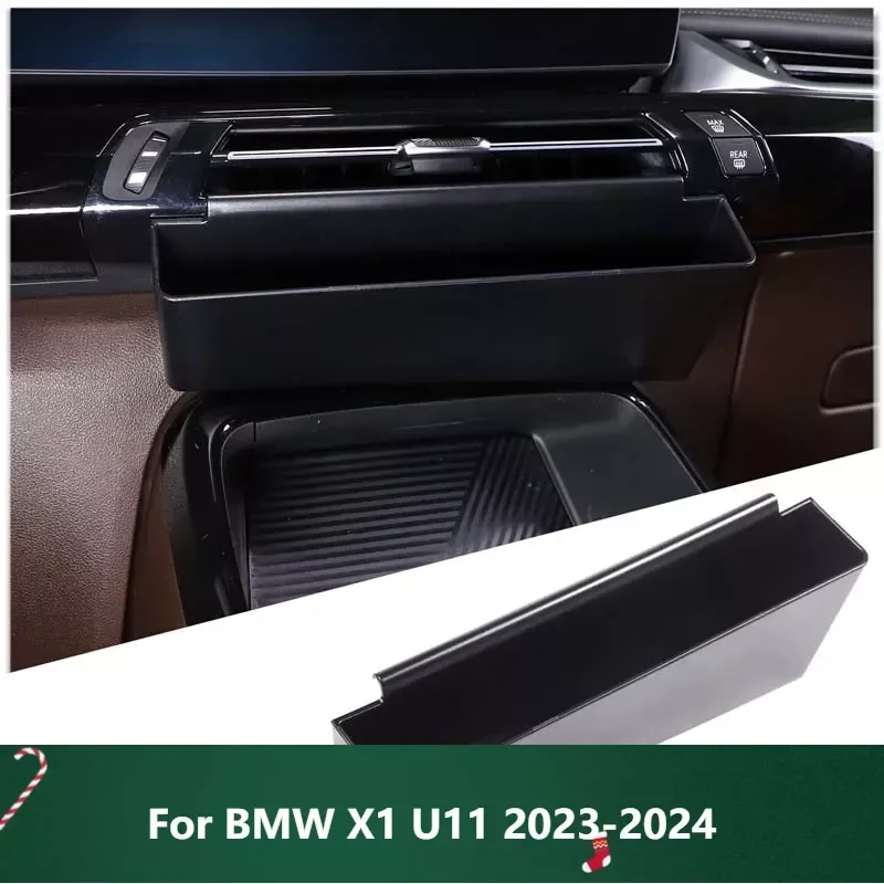 

Car Center Control Air Outlet Lower Storage Box Mobile Phone Storage Box Accessories For BMW X1 U11 2023-2024 ABS Black