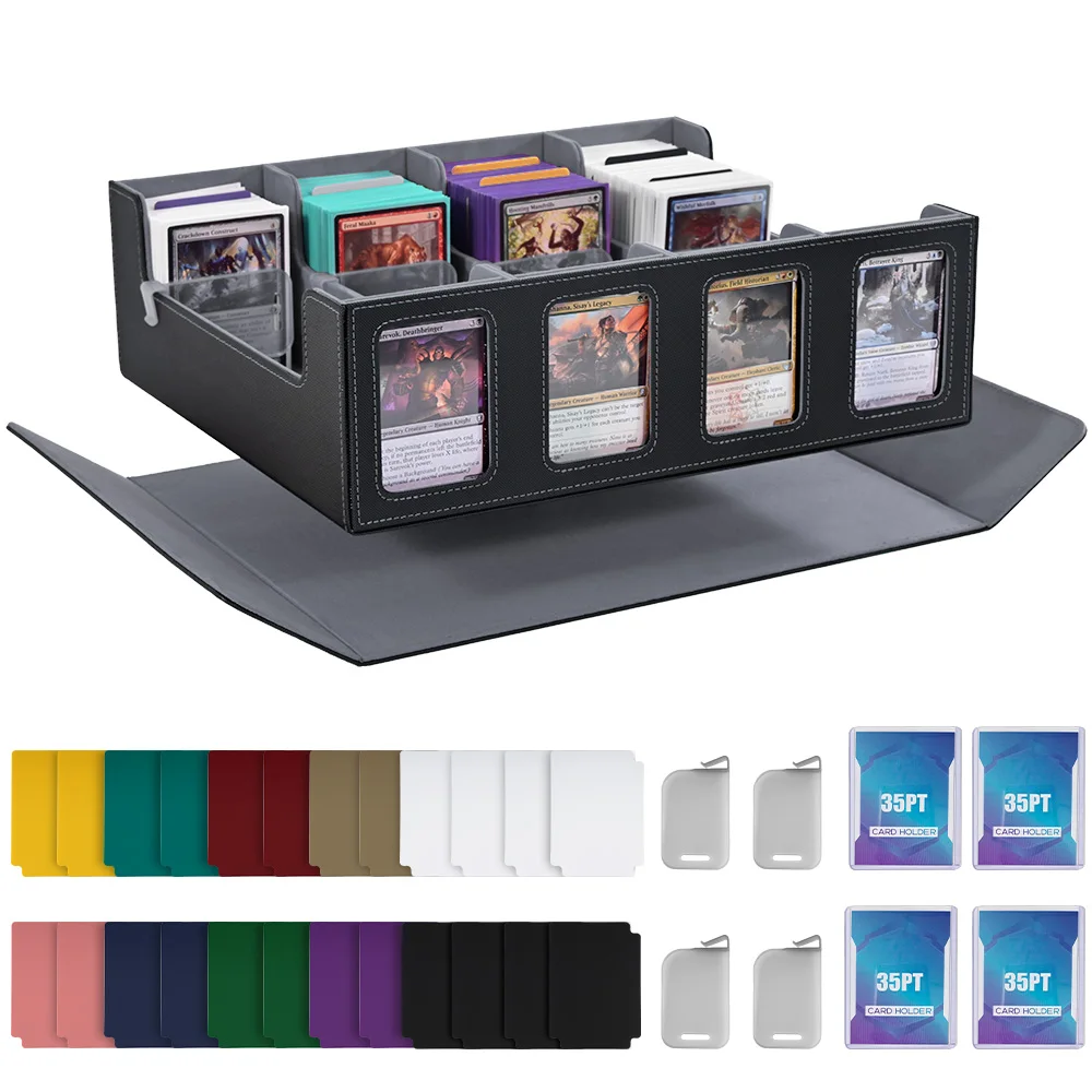 Opbergdoos voor ruilkaarten met commandantdisplay, 2400+ deckbox voor MTG met verwijderbare hoes, geschikt voor Magic TCG PTCG-sportkaarten