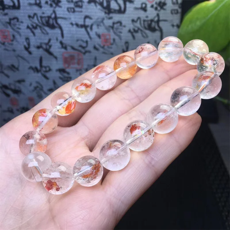 Natural Koi Fire Quartz Hematoid Bracelet Gemstone Crystal Healing Gemstone Fashion Bracelet Jewelry Gift 10MM