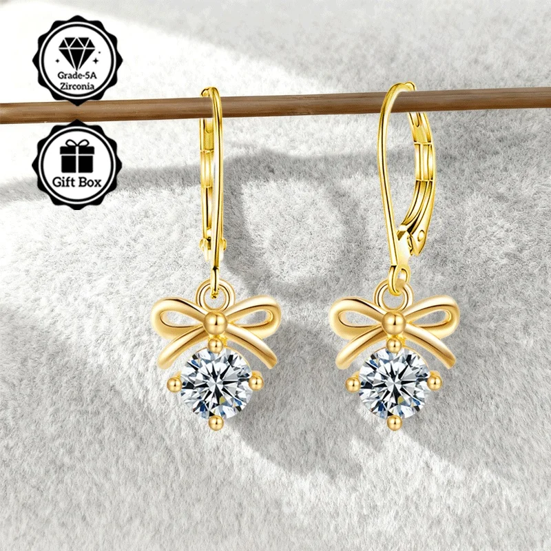 

LAMVOICE jewelry for women/ christmas gift for high quality jewelry earrings with 1 carat zirconia Hypoallergenic hook earring