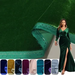 Tessuti in velluto di seta di colore puro per abito Cheongsam gonna vestito cucito fai da te tessuto delicato sulla pelle in velluto oro reale di alta qualità