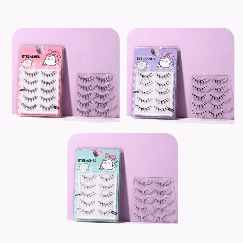 5 Paar Zoete Piekerige Volledige Strip Wimpers Fishtail Diy Wimpers Extension Make Curling Comic Stijl Enten Wimpers Party