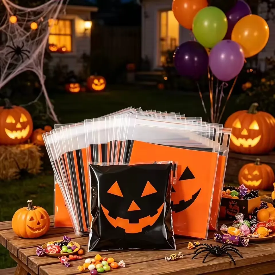 50/100pcs Halloween Black Oran - Snacks Food Stall ulasan dan harga
