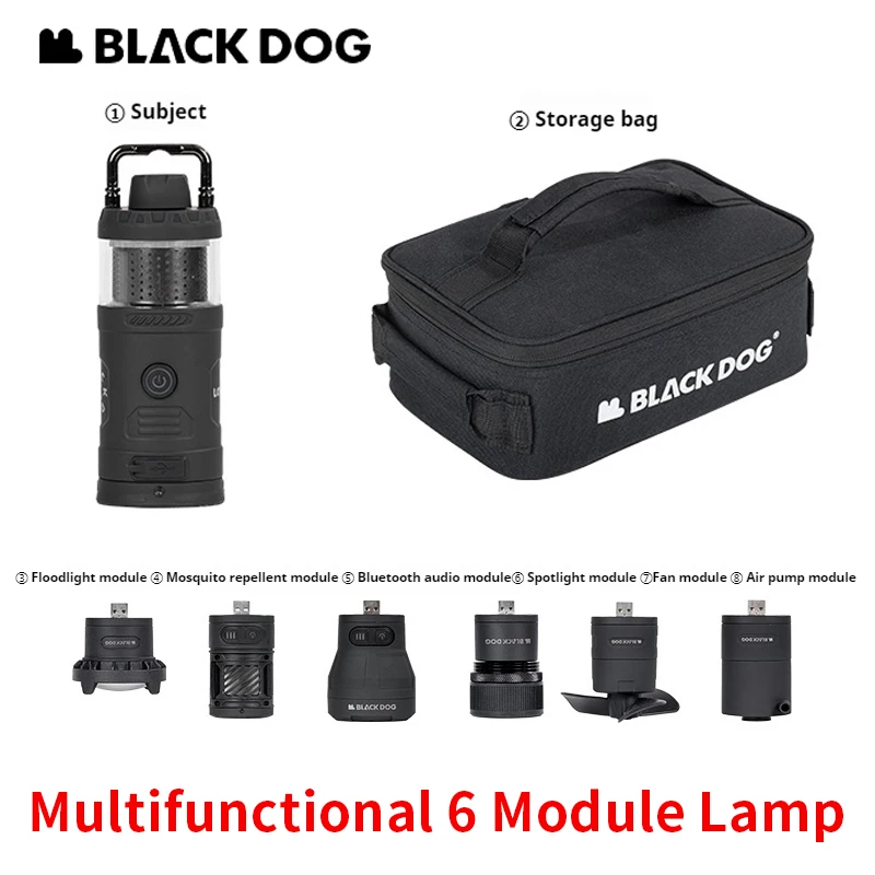 Naturehike BLACKDOG Modular Camping Lights Multifunctional 5000mAh Anti-mosquito Fan Lantern Speaker Pump Camping Lamp Lighting