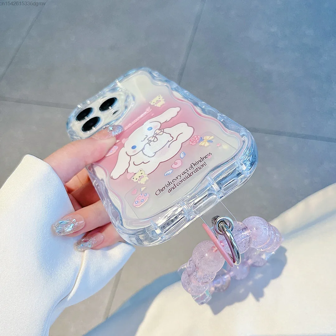 Sanrio-funda de teléfono Cinnamoroll Y2K, bonita y creativa, para iPhone 16, 15, 14, 13, 12, 11 Pro Max, XR, XS, 7, 8 Plus, MINI, de la suerte coreana