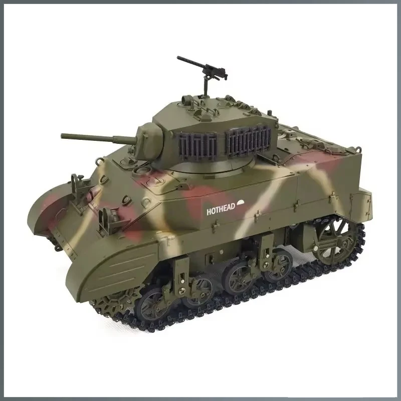 New Warehouse Soldier US Stuart M5A1 RC Tank Military Simulation Tank Model Assembly G2080 Toy Adult Boy Toy  COOLBANK MODEL