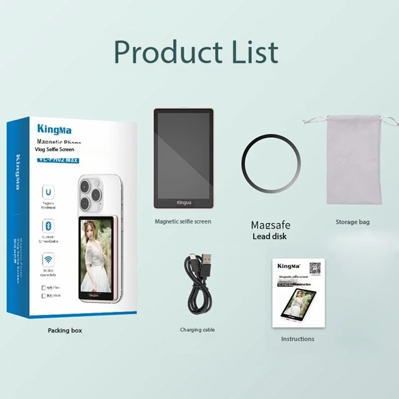 شاشة Kingma PH02 Max المغناطيسية لمدونة الفيديو لهاتف IPhone13 14 15 16 Pro MAX Samsung S23 S24 Ultra Xiaomi 13 14 Ultra