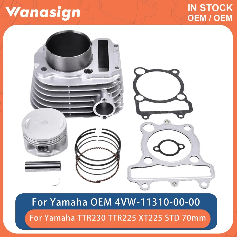 

Motorcycle Engine Cylinder Piston Gasket Kit STD 70mm For Yamaha TTR230 TTR225 XT225 TTR230NC TTR230N 1992-2024 4VW-11310-00-00