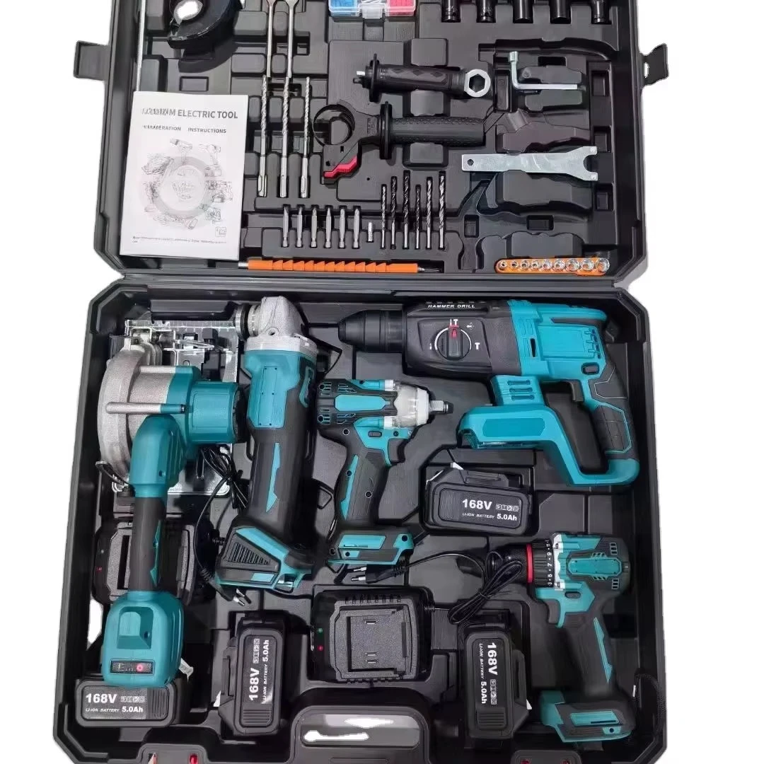 18V Portable Cordless Impact Electric Power Drill Wrench Set / Multifunction Hand Tool Kit With Rechargeable Battery