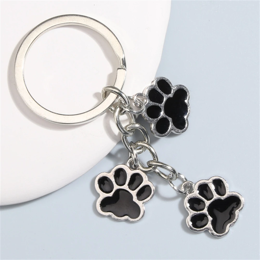 Cute Cat Dog Paws Keychain Multicolor Pets Claw Keyring For Women Men Handbag Backpack Pendant Accessories Pet Mom\'S Gift