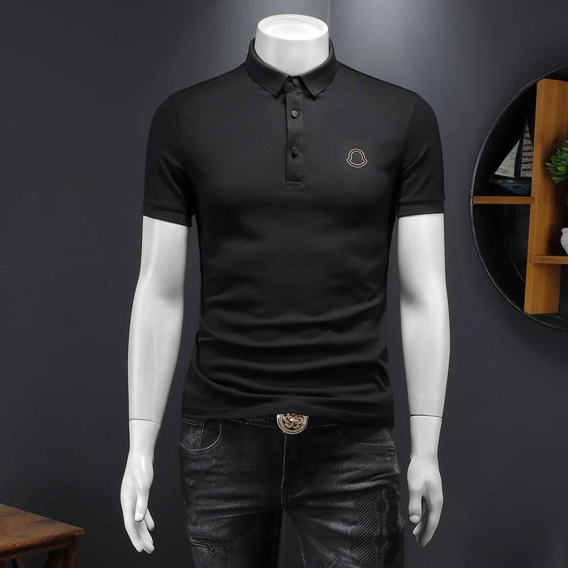 2024 summer new polo shirt men's short-sleeved T-shirt embroidery business casual Europe station