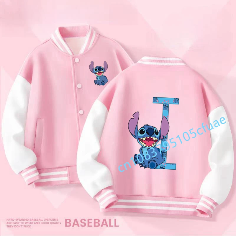 Mode Anime Manga Cartoons Mädchen Junge Kinder Casual Äußere Jacke Disney Kawaii Kinder Stich Brief ABC Stich Baseball Uniform