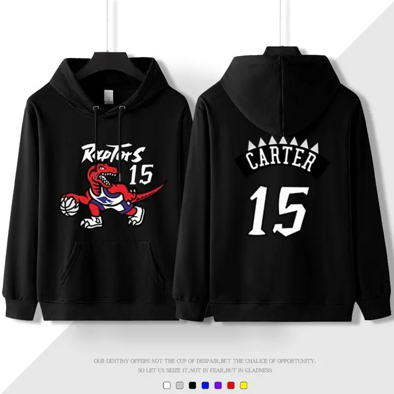 Raptors McGrady No. 1 Purple Sweater Carter No. 15 Hooded Jacket Casual Sports Basketball Clothes Loose Comfort Casual Sports