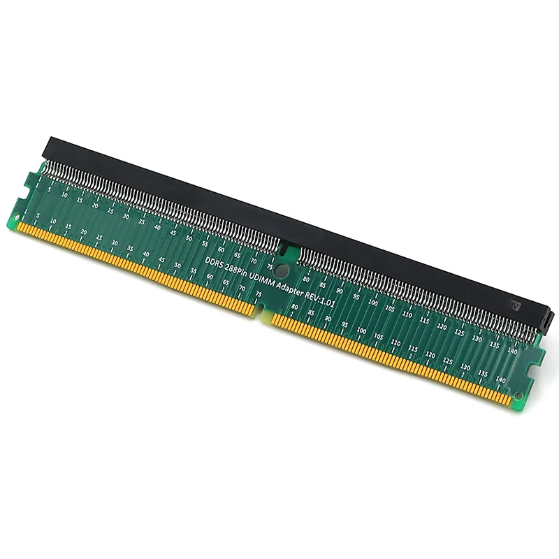 อะแดปเตอร์ DDR5 288Pin U-DIMM ไรเซอร์บอร์ดขยายสายอะแดปเตอร์ DDR5 288Pin Udimm สำหรับคอมพิวเตอร์ตั้งโต๊ะ