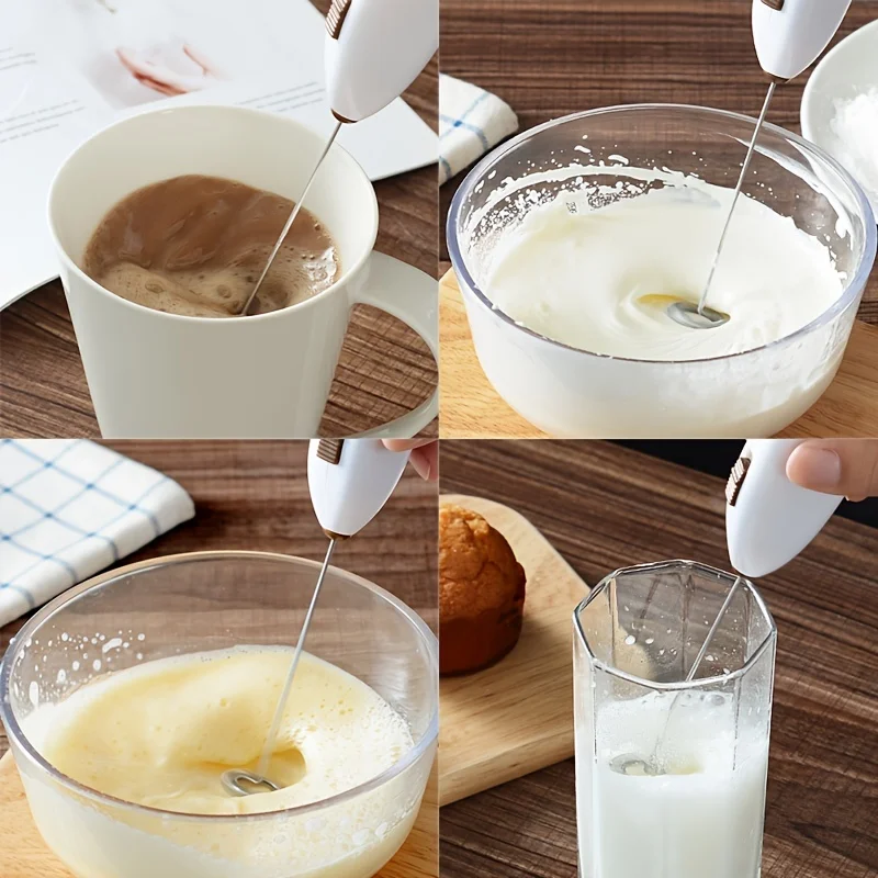 Handheld Electric Egg Beater Mini Battery Powered Milk Frother Coffee Drink Mixer Milk Foamer Kitchen Tools