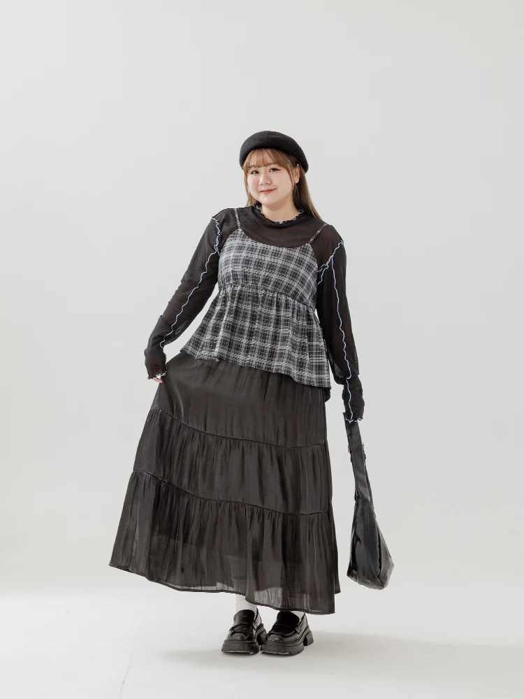 

Queenop Autumn Winter New Cotton Candy Retro Plaid Cover up Vest Women's Faion Polyester Fiber Breathable Regular Fit