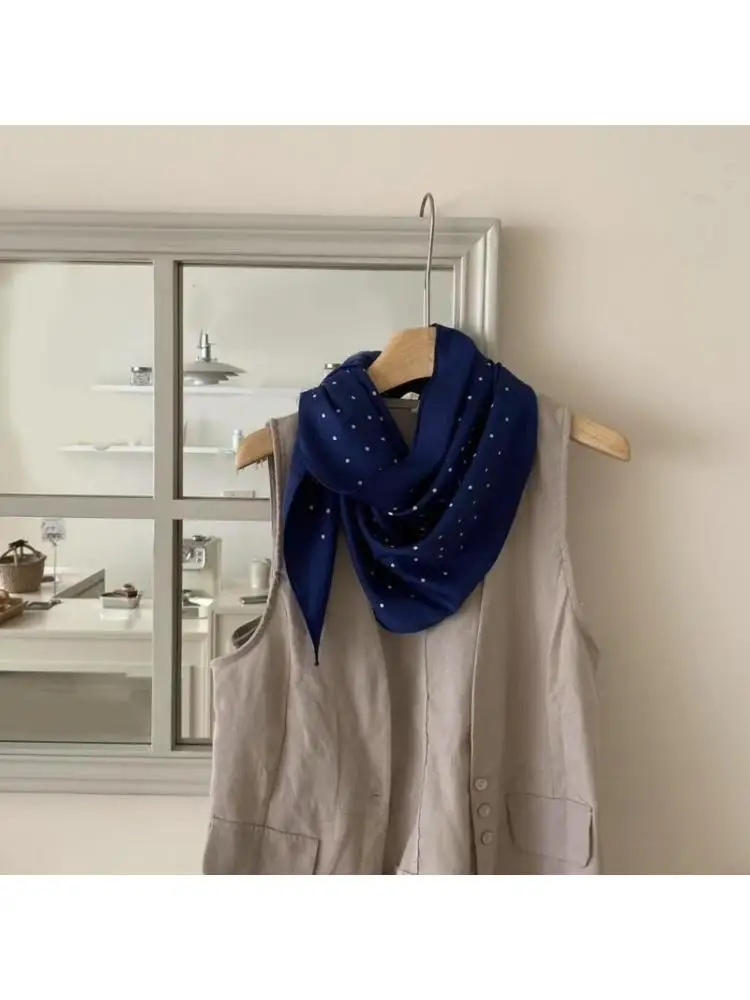 

652F бандана в горошек, шелковый шарф, повязка на голову для женщин, различные случаи и наряды