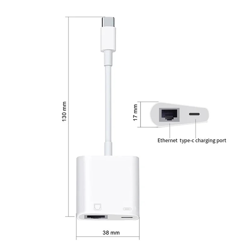 A14M 4X 타입 C OTG 이더넷 어댑터 USB C - RJ45 이더넷 LAN 유선 네트워크 컨버터 100Mbps (타입 C 휴대폰/태블릿용)