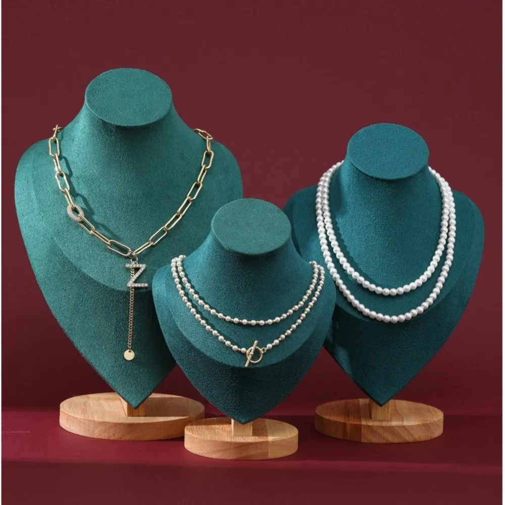 Fashion High-End Necklace Display Stand Elegant Durable Jewelry Bust Display Holder Portable Wooded Mannequin Stand Trade Show