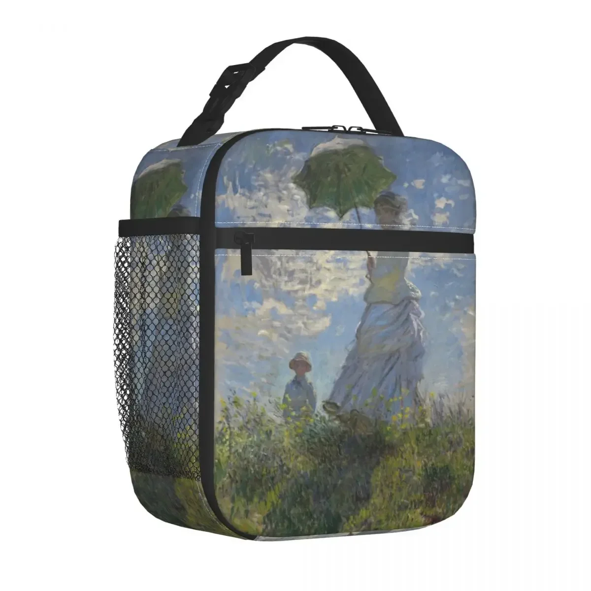 

Woman With A Parasol Madame Monet Accessories Insulated Lunch Tote Bag Famous Oil Painting All Season Thermal Cooler Bento Box