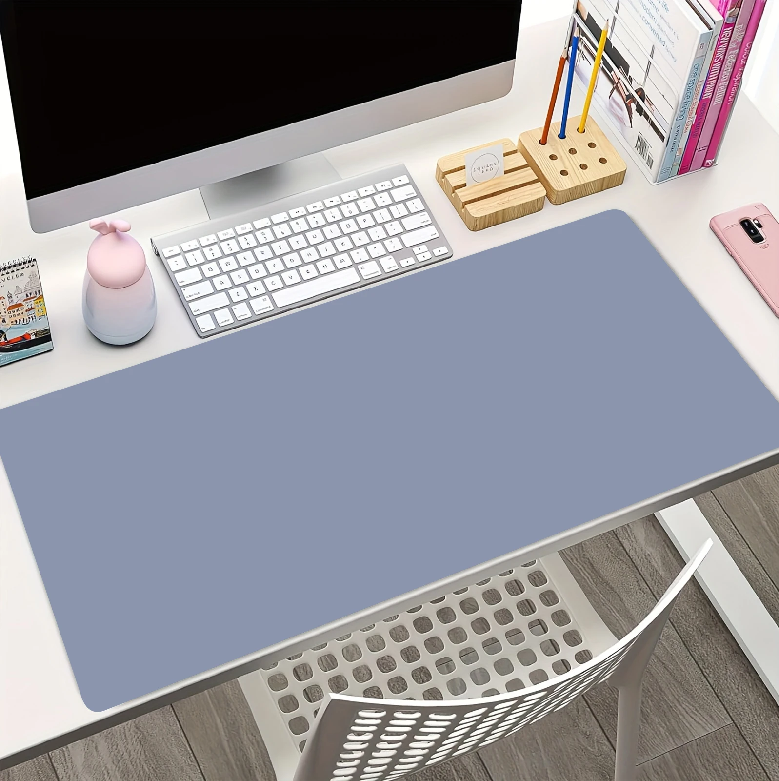 White and Black Mouse Pad Solid Color Gaming HD Mousepad XL Keyboard Pads Non-Slip Carpet Desk Mat Office Accessories Table Mats