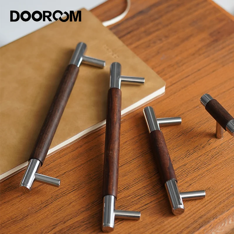 

DOOROOM Brass Handles Wood Wardrobe Cupboard T-bar Drawer Knob Kitchen Cabinet Drawer Gabinete Pull Modern Hardware Handle