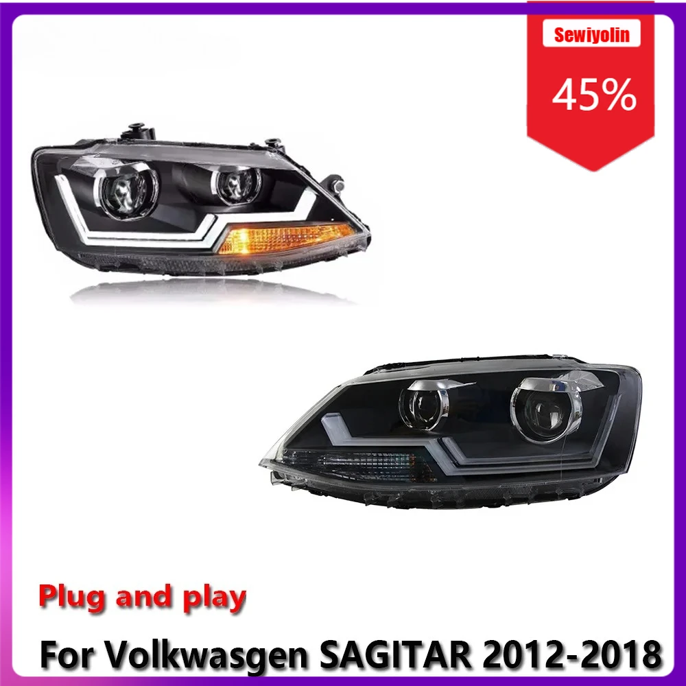 

Sewiyolin Car LED Lamp Headlight Assemblies For Volkswagen SAGITAR 2012-2018 Fog DRL Brake Turn Signal Lamp Plug And Play