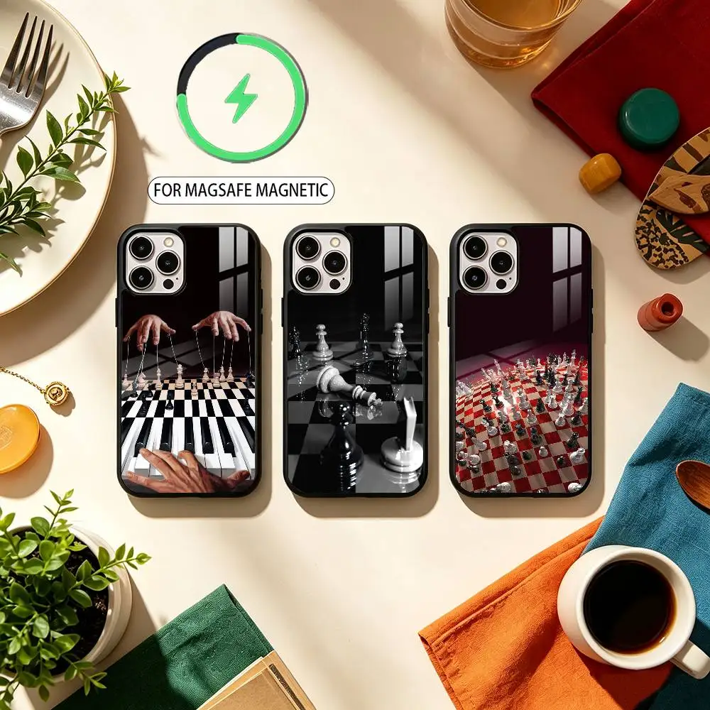 C-Chess  Phone Case For iPhone17,16,15,14,13,12,11 Plus,Pro Max Magnetic For Magsafe Wireless Charging