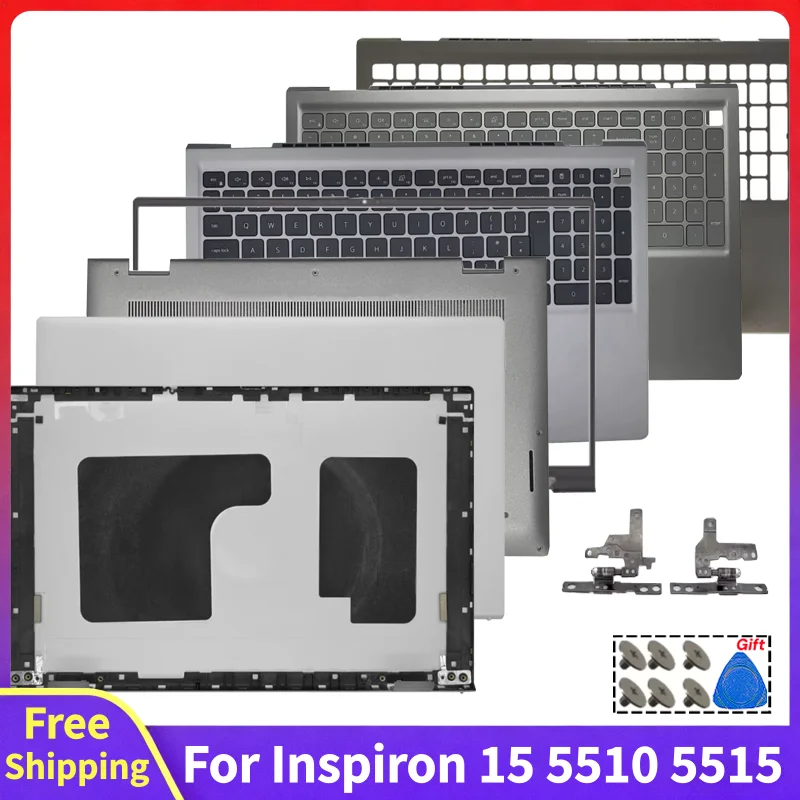 New For Inspiron 15 5510 5515 P106F Laptop LCD Back Cover Front Bezel US/UK Palmrest Hinge Bottom Case Screen Rear Lid Top Case