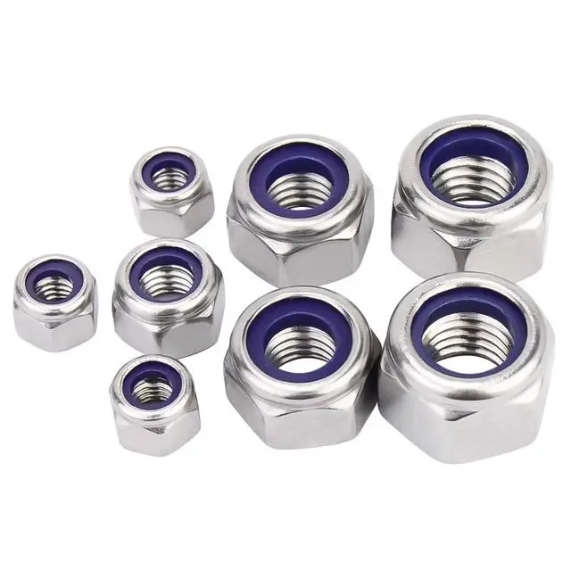Weiyi Weißverzinkte Nylon-Sicherungsmutter Sechskant-Nylon-Einsatz Selbstsichernde Mutter 4 # -40 5 # -40 6 # -32 8 # -32 10 # -24 10 # -32 1/4-20 5/16-18 3/8-16 – Detail 5