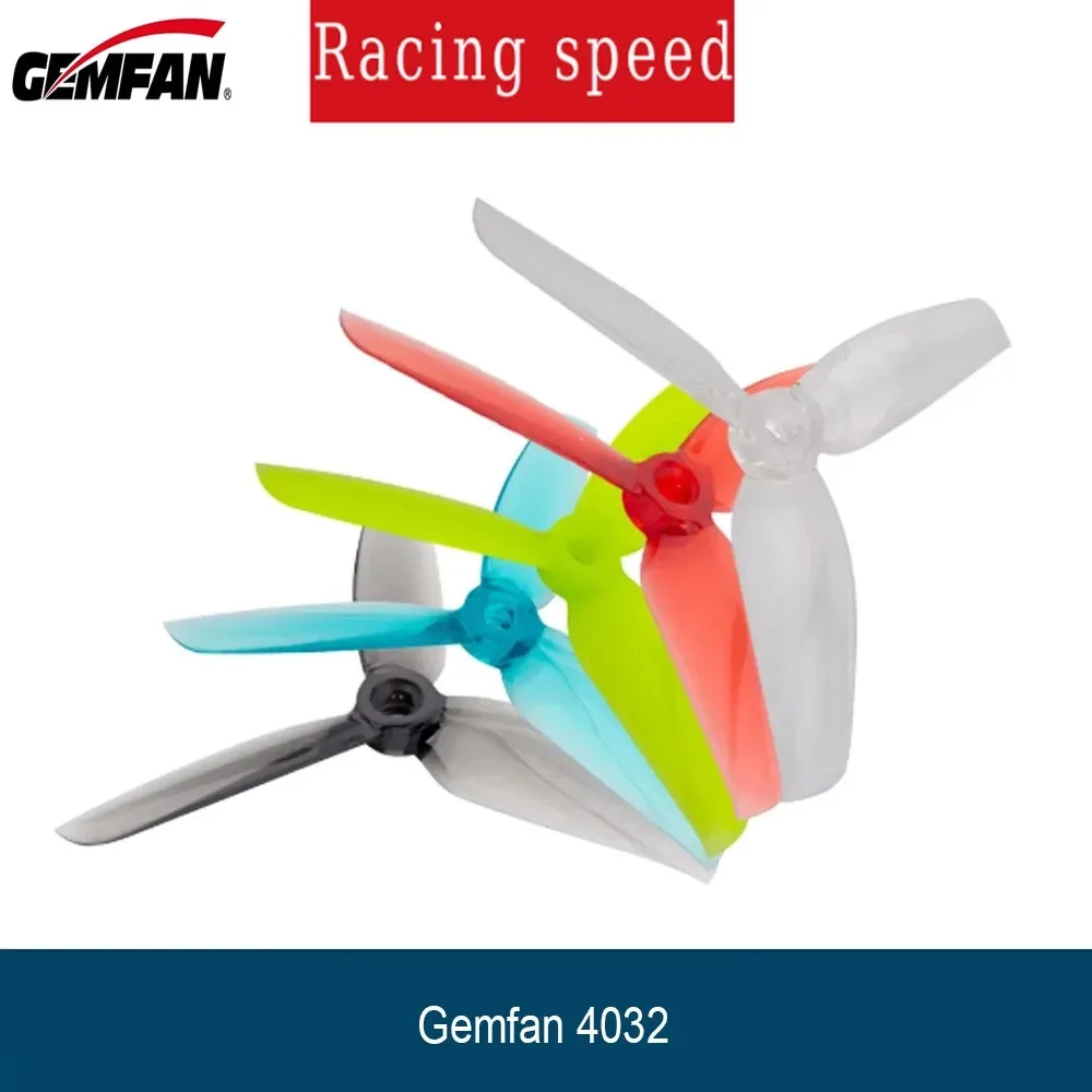 

2 пары Gemfan 4032 4x3,2x3, 4-дюймовый трехлопастной/3 лопастной пропеллер, совместимый с бесщеточным двигателем 1406 2205 для RC FPV Drone